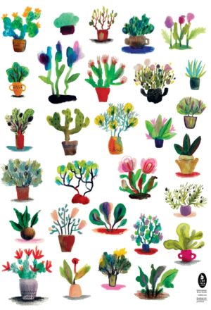 Колекция от въображаеми растения (цветен плакат)
