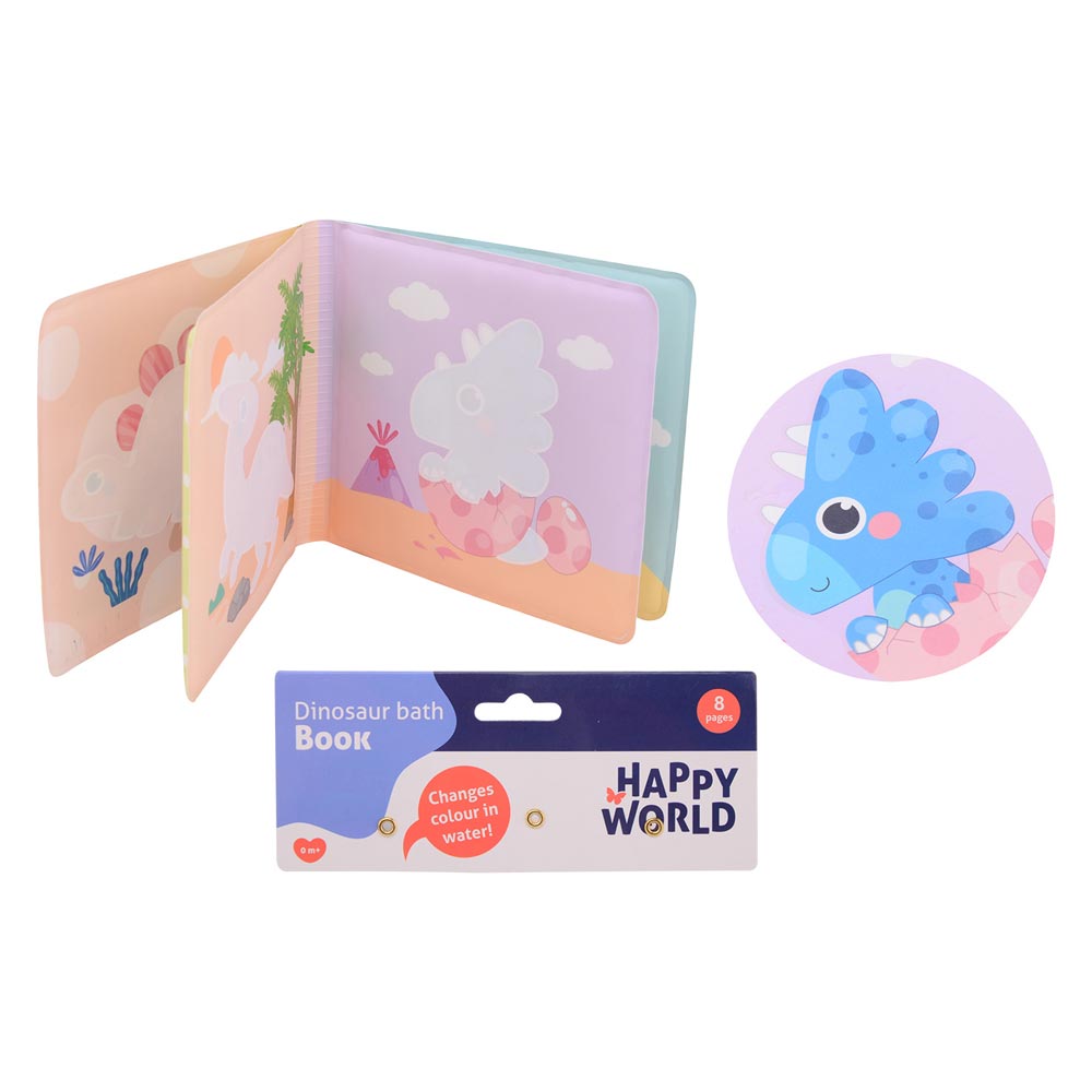 JT Книжка за баня Happy World с динозаври за оцветяване