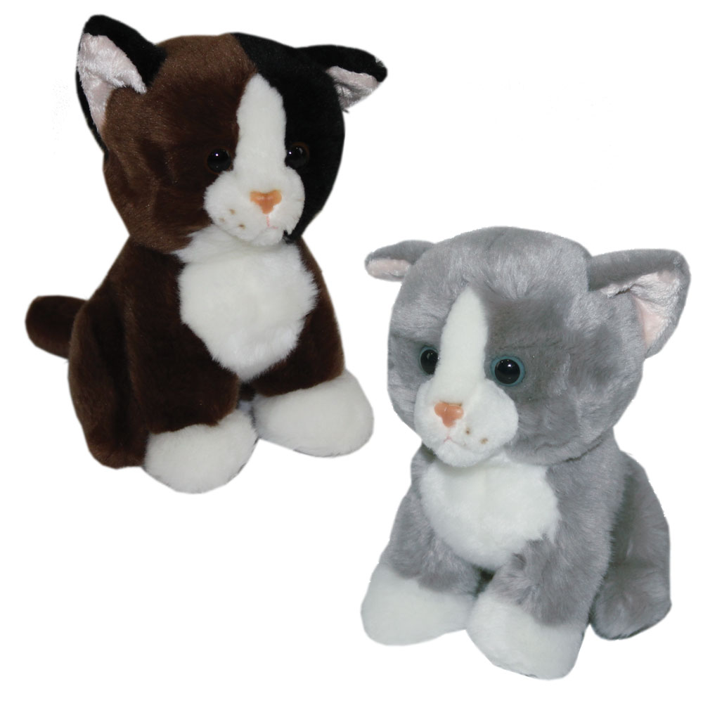 SILKY Плюшено коте СИВО / ЧЕРНО 77993