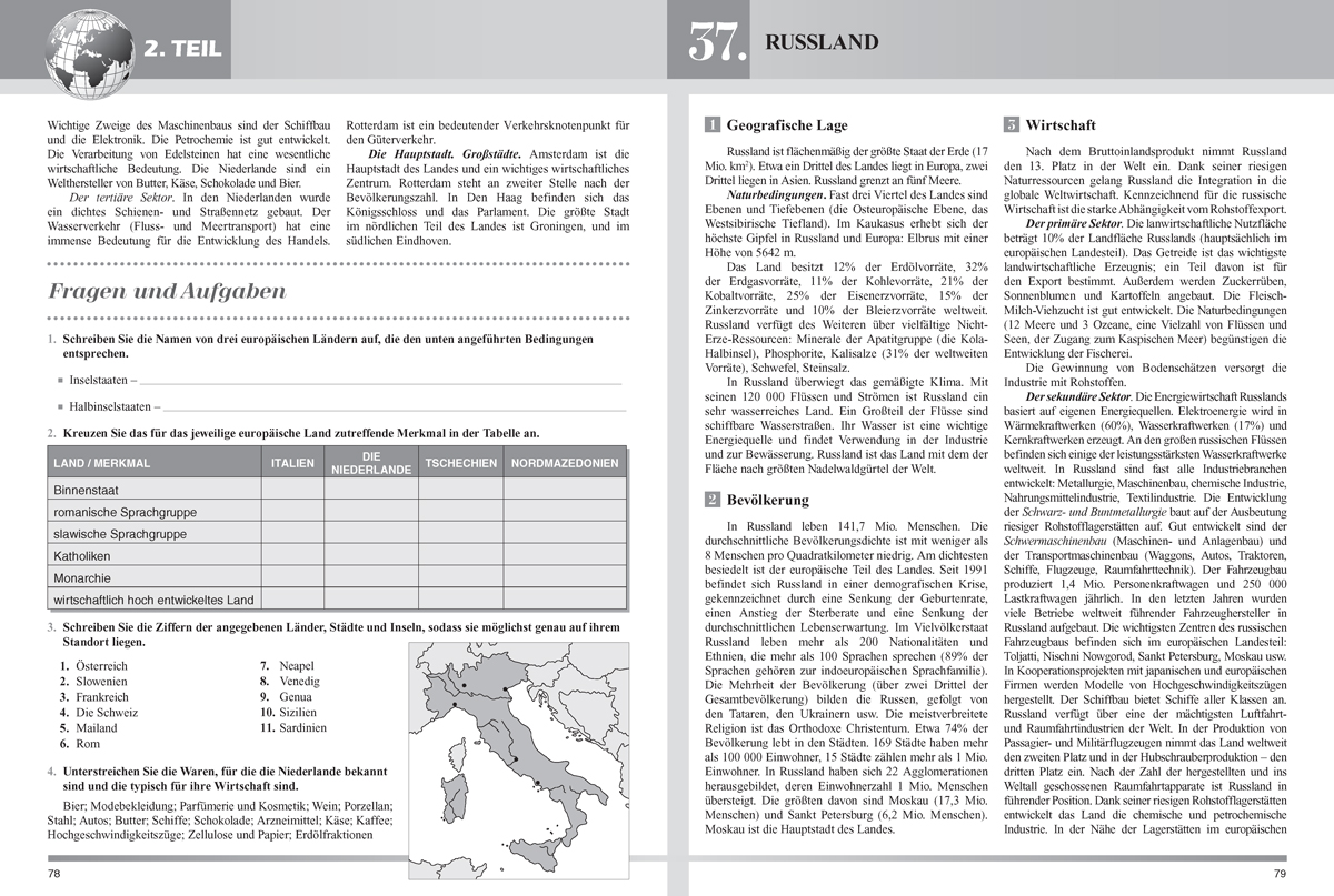 Geografie und Wirtschaft für die 9. Klasse, 1. Teil und 2. Teil. Учебно помагало по география и икономика за 9. клас на немски език, част първа и част втора - Image 5