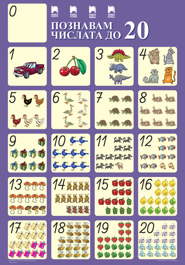 Двустранно табло по математика „Познавам числата до 20 и числата 10, 20, 30, ...,90, 100” за 1. клас - Image 2
