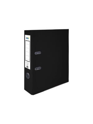 Office 1 Класьор, 8 cm, PP, с метален кант, несглобен, черен, 50 броя