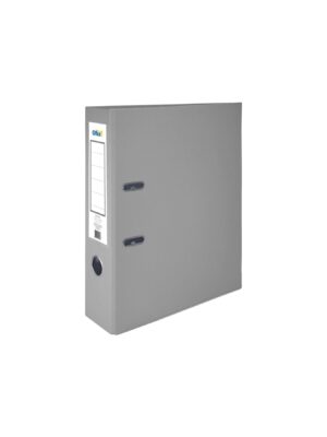 Office 1 Класьор, 8 cm, PP, с метален кант, несглобен, сив, 50 броя