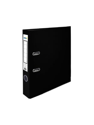 Office 1 Класьор, 5 cm, PP, с метален кант, несглобен, черен, 50 броя