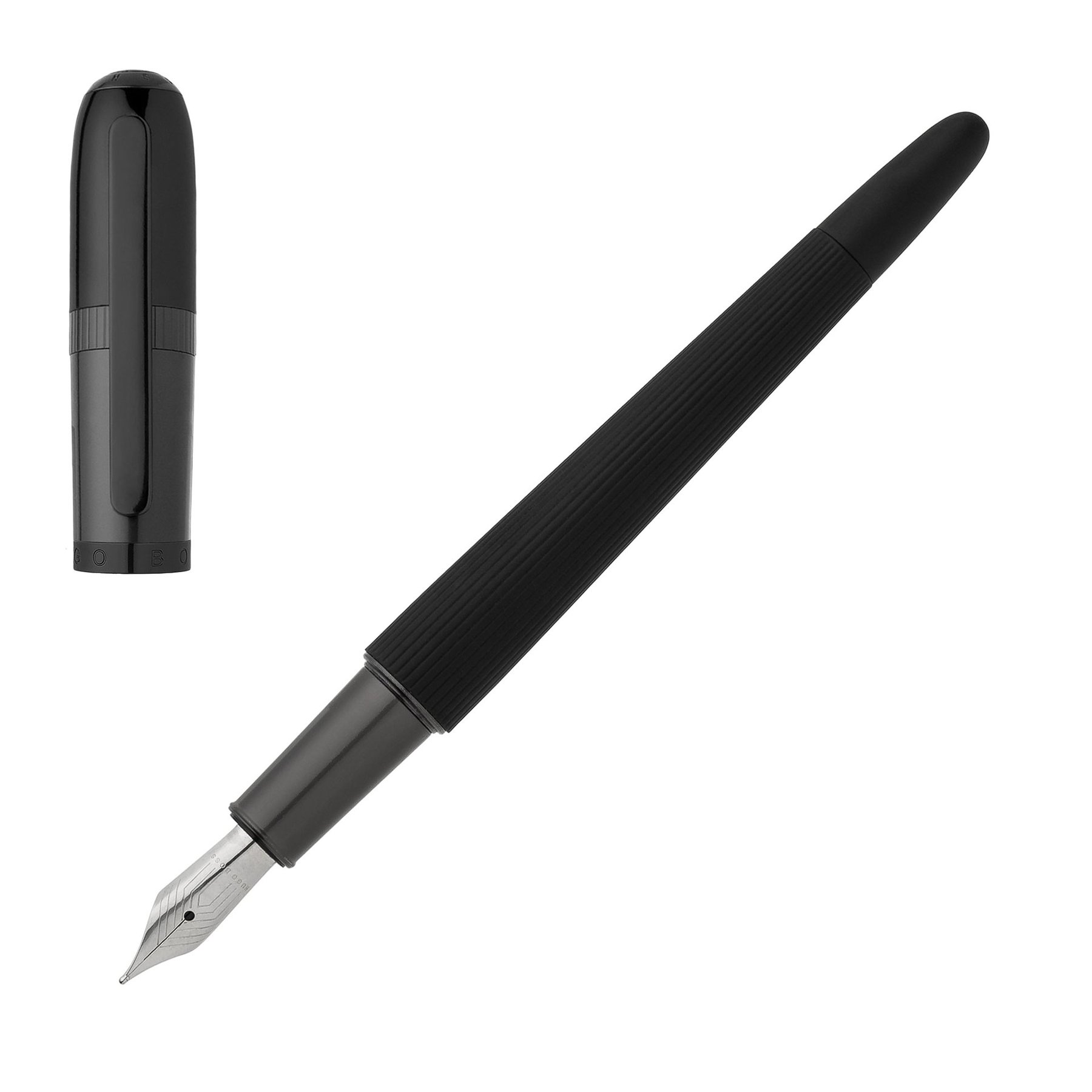 Hugo Boss Писалка Contour, в кутия, черна