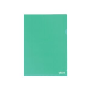 Office 1 Джоб за документи, L-образен, A4, 90 µm, зелен, 10 броя