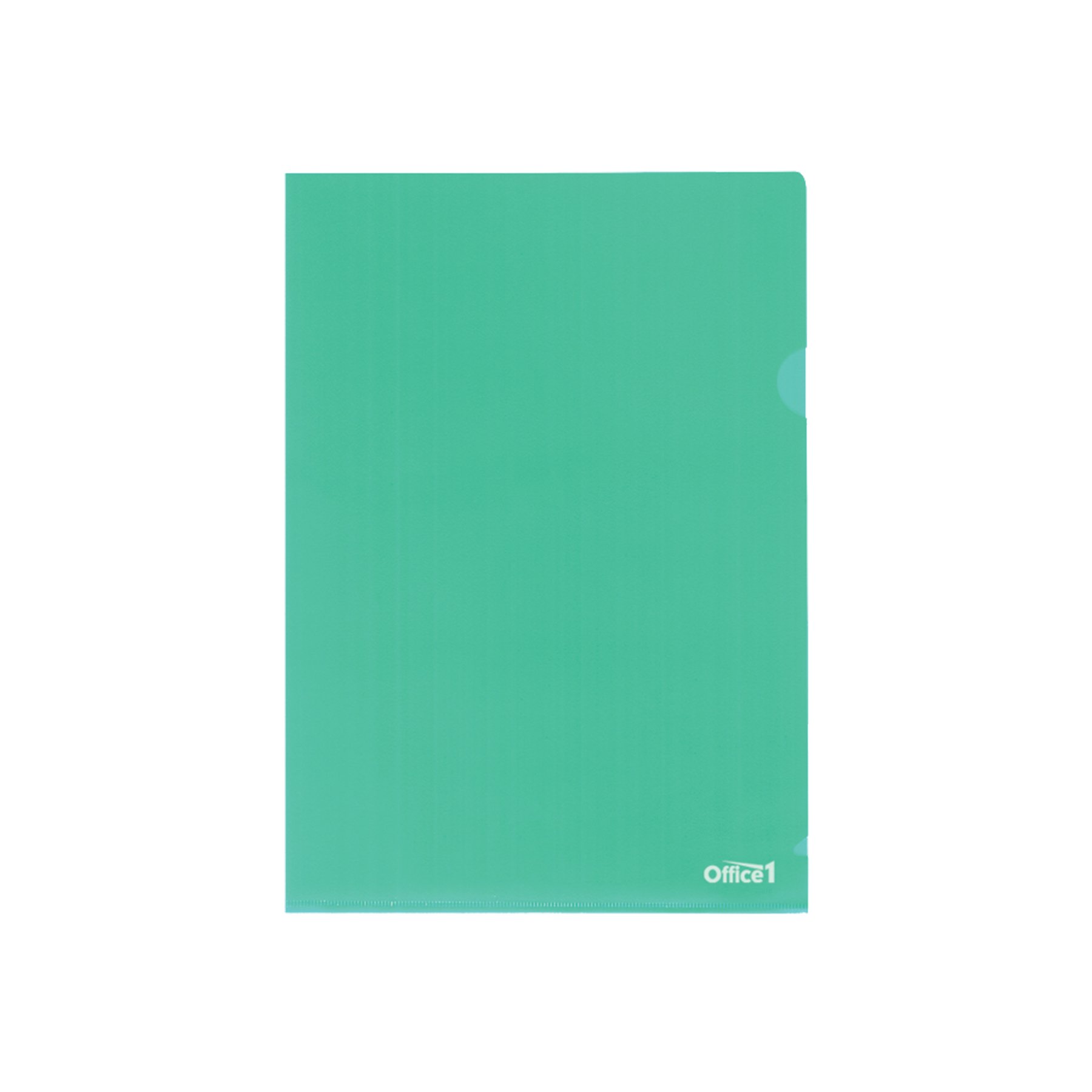Office 1 Джоб за документи, L-образен, A4, 90 µm, зелен, 10 броя