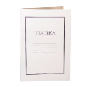 Папка ЕКО, картонена, с машинка, 250 g/m2, бяла, 50 броя