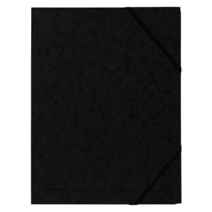 Exacompta Папка, картонена, с ластик, черна