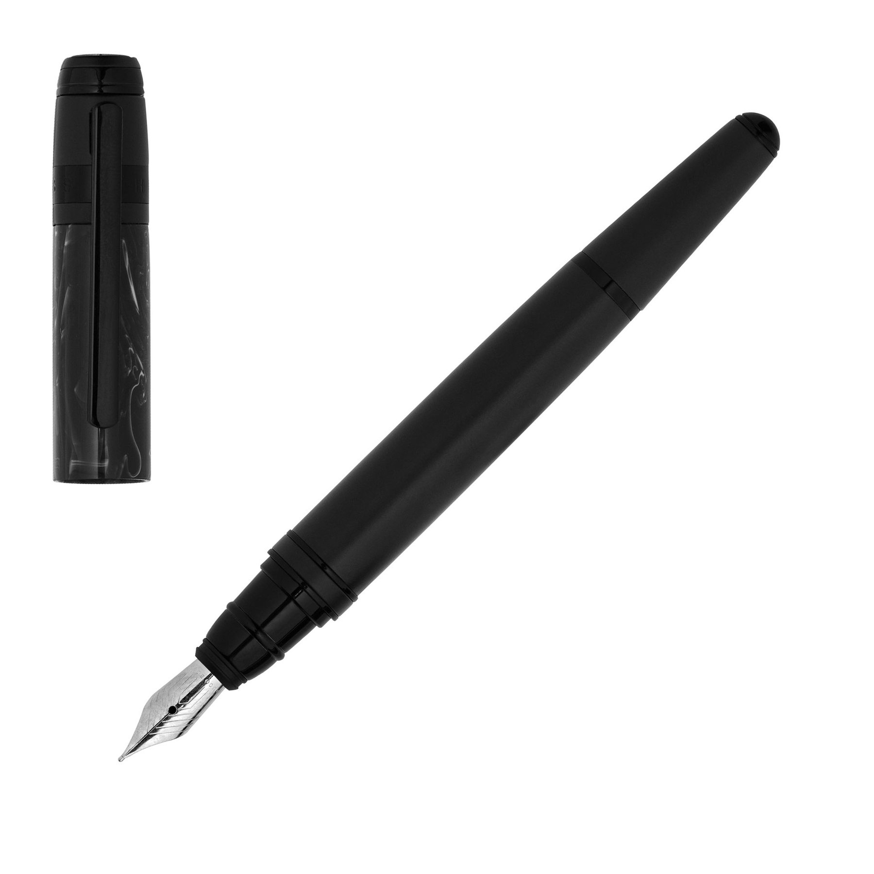 Hugo Boss Писалка Fusion Marble, в кутия, черна