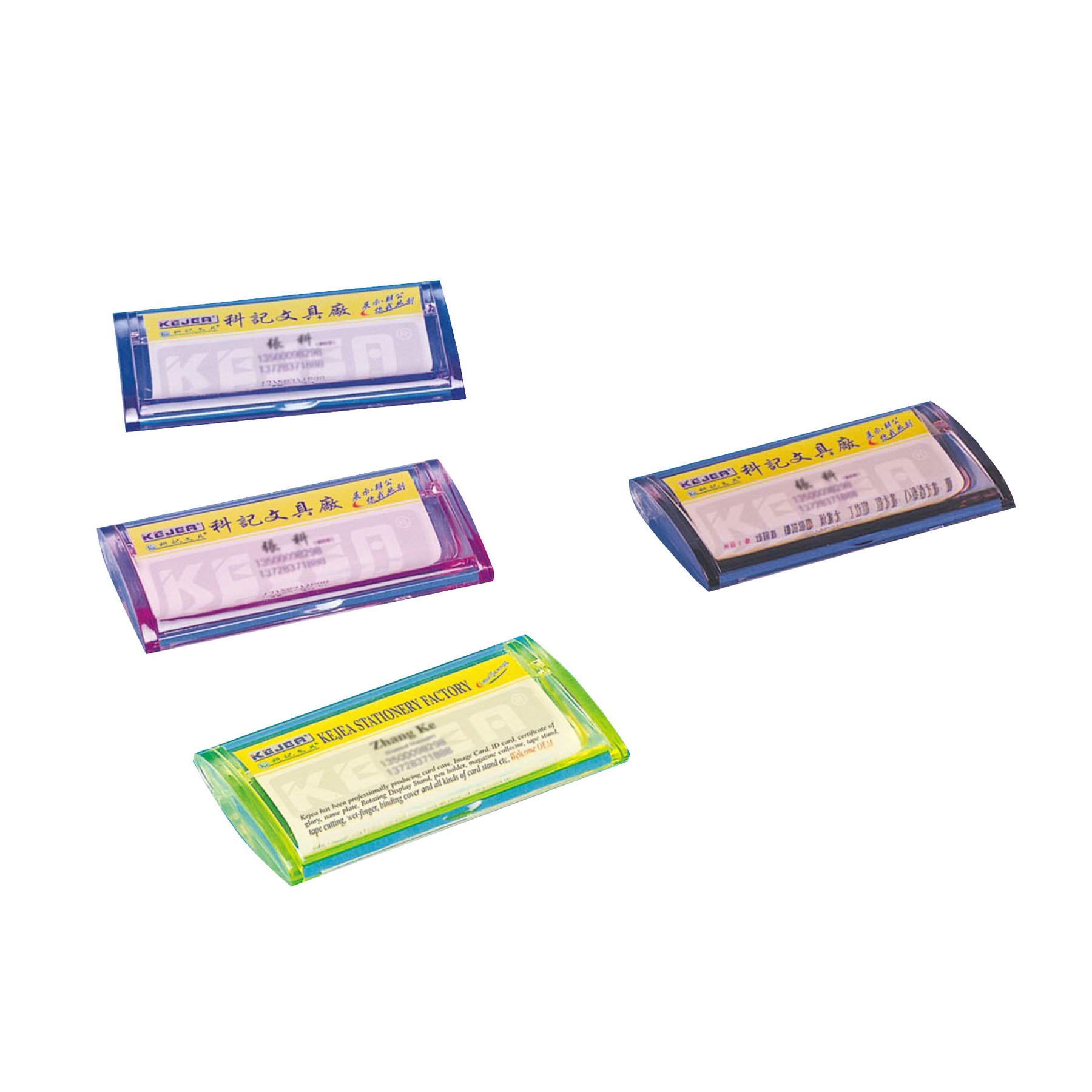 KEJEA Кутия - поставка за визитки, пластмасова, прозрачна - Image 2