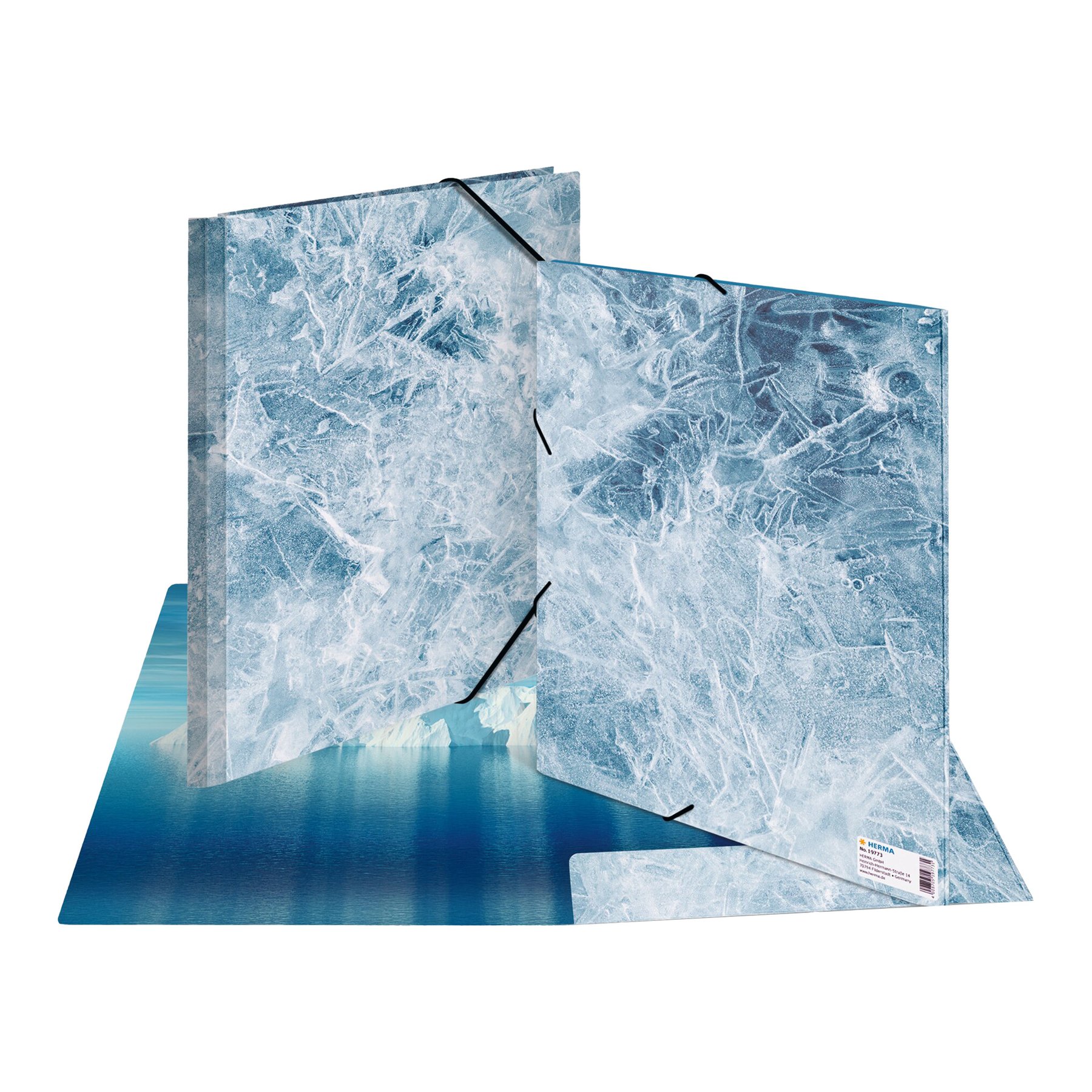 Herma Папка Nature, картонена, с ластик, A4, лед - Image 3