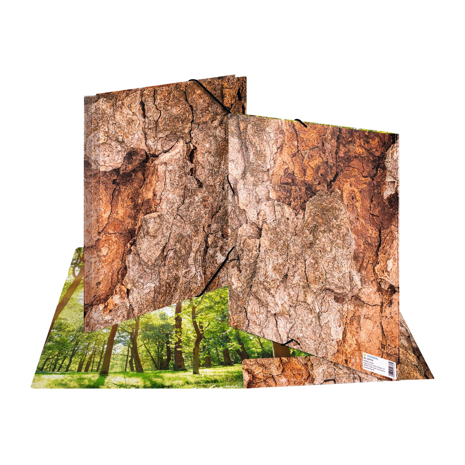 Herma Папка Nature, картонена, с ластик, A4, дърво - Image 3