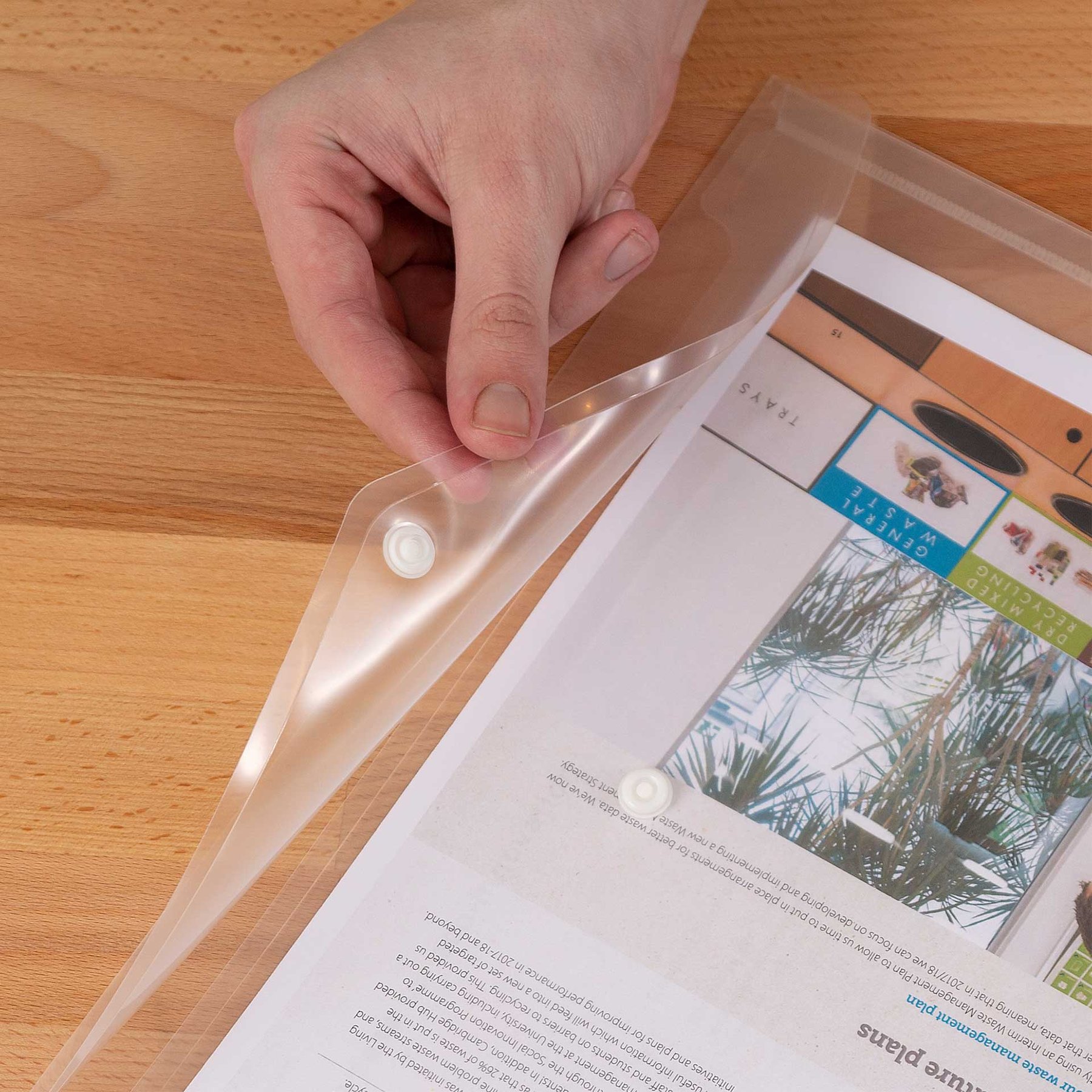 Rapesco Папка Eco, PP, с копче, A4, прозрачна - Image 4