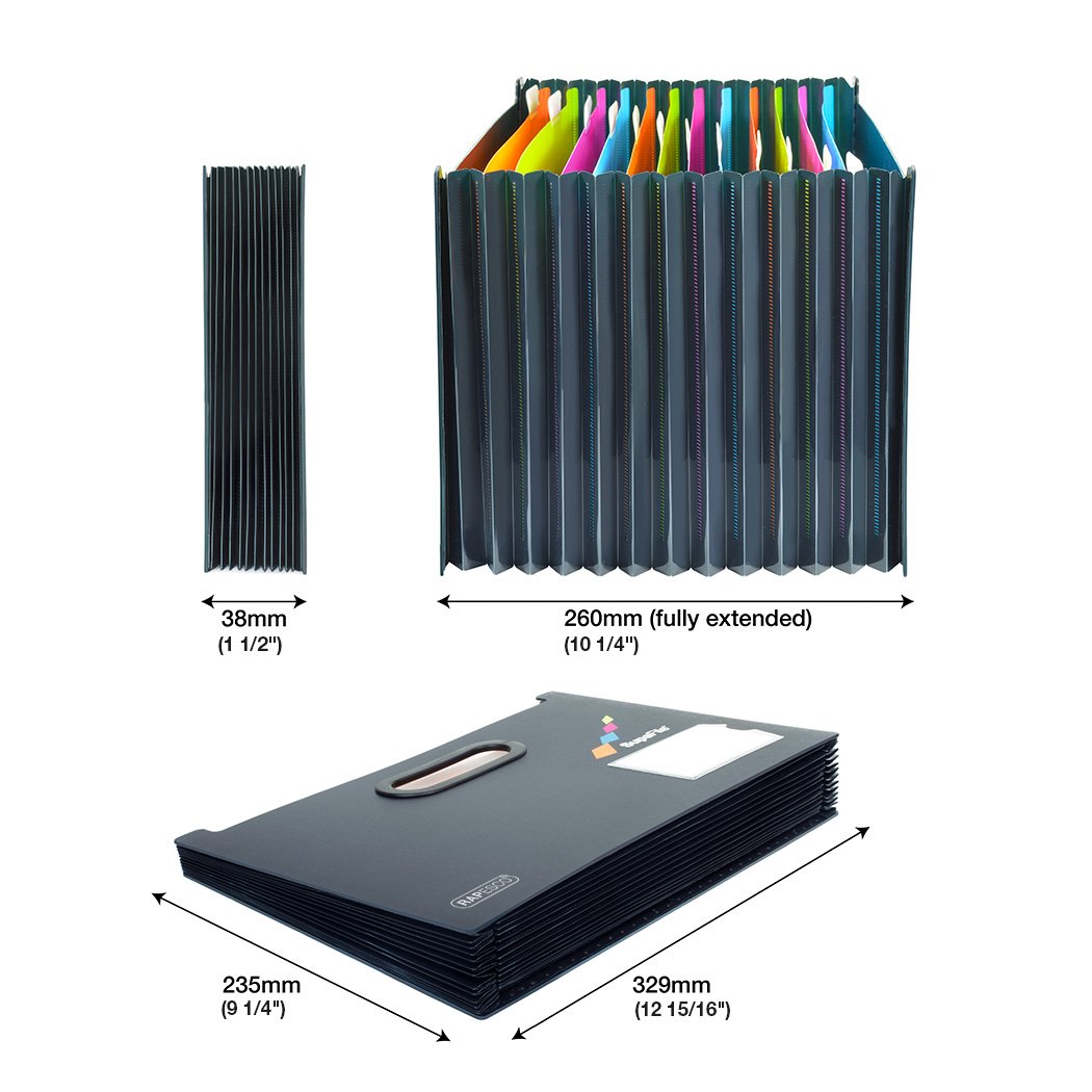 Rapesco Папка Germ-Savvy Supafile, тип хармоника, с 13 отделения, черна - Image 3