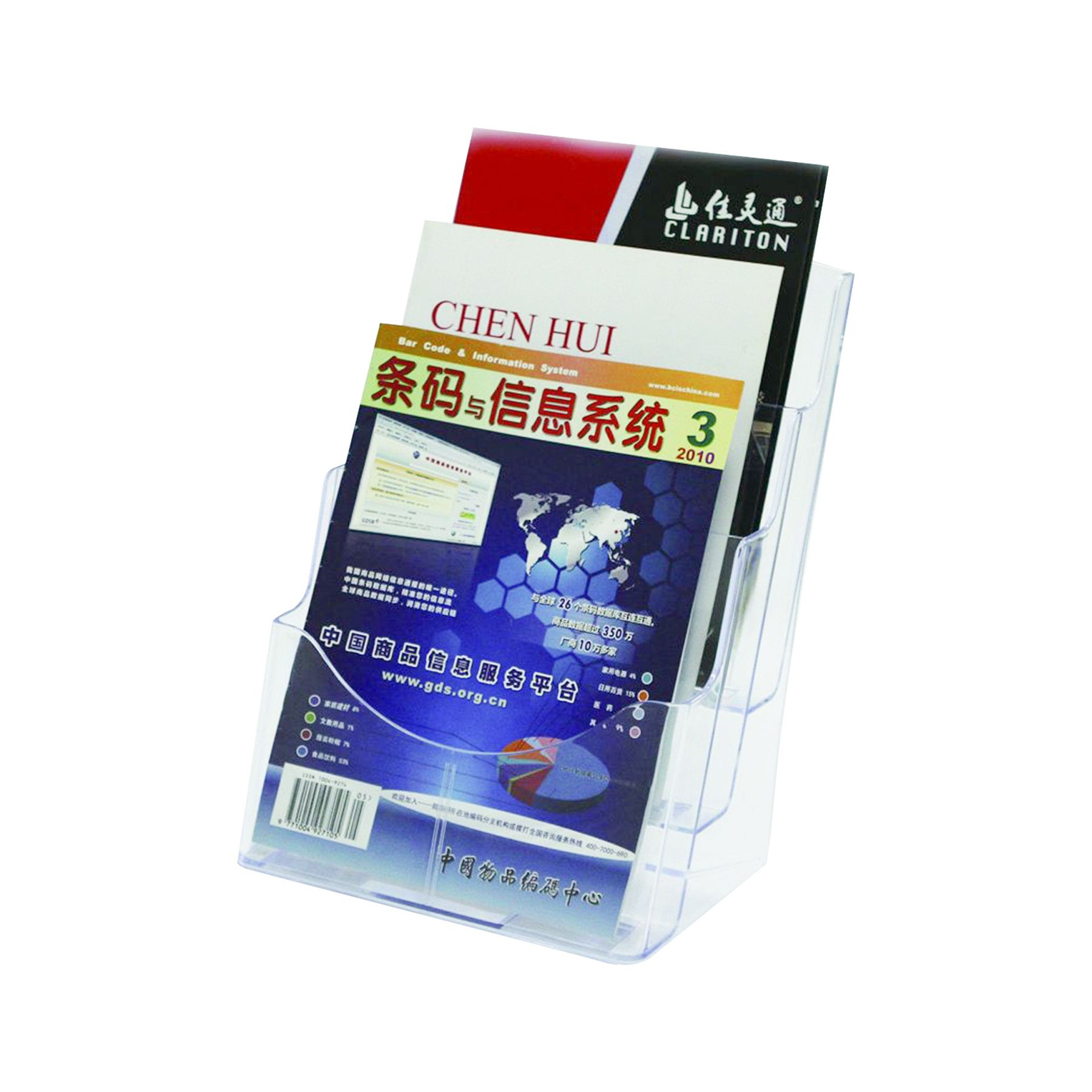 KEJEA Поставка за брошури, с три позиции, вертикална, А4, прозрачна - Image 2