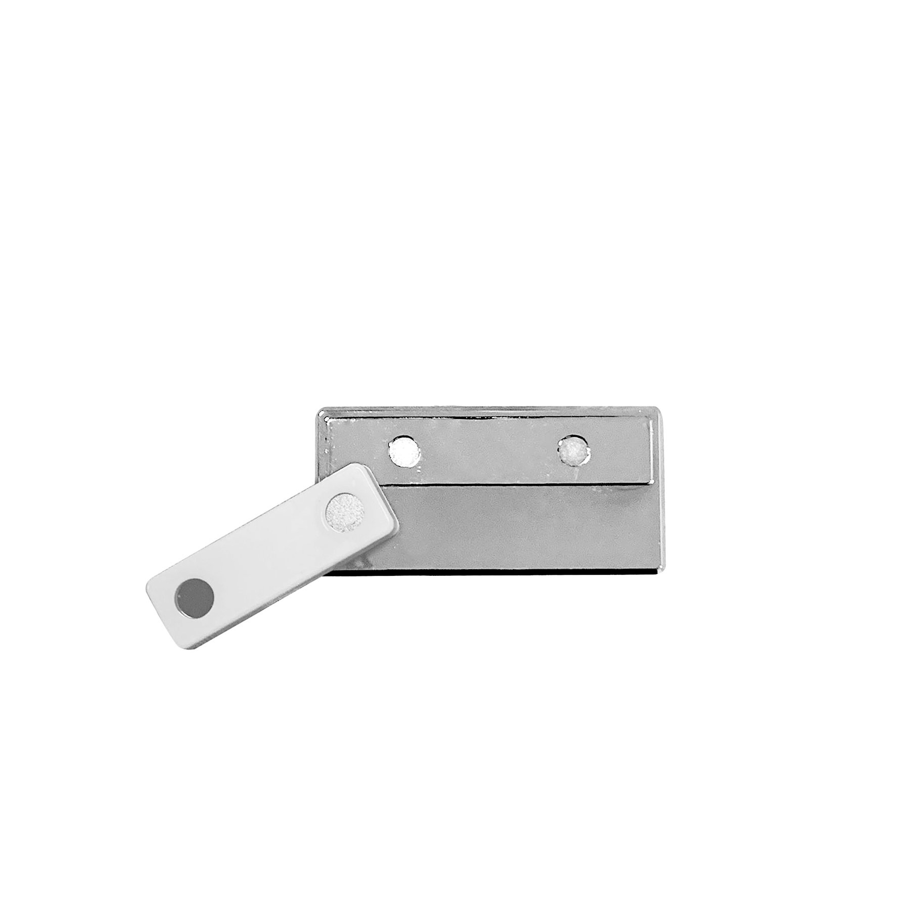 KEJEA Бадж, с магнит, лазерен акрил, хоризонтален, 70 х 34 mm, сребрист - Image 3