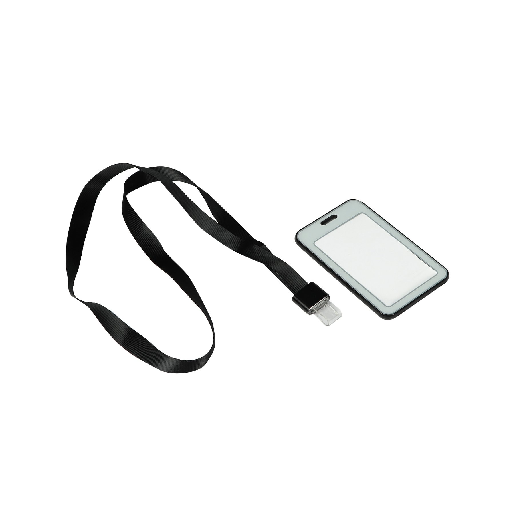 KEJEA Бадж, с лента, двулицев, вертикален, 54 х 85 mm, черен - Image 3