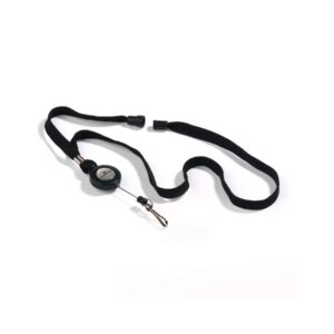 Durable Лента за бадж, текстилна, с ретрактор, черна, 10 броя