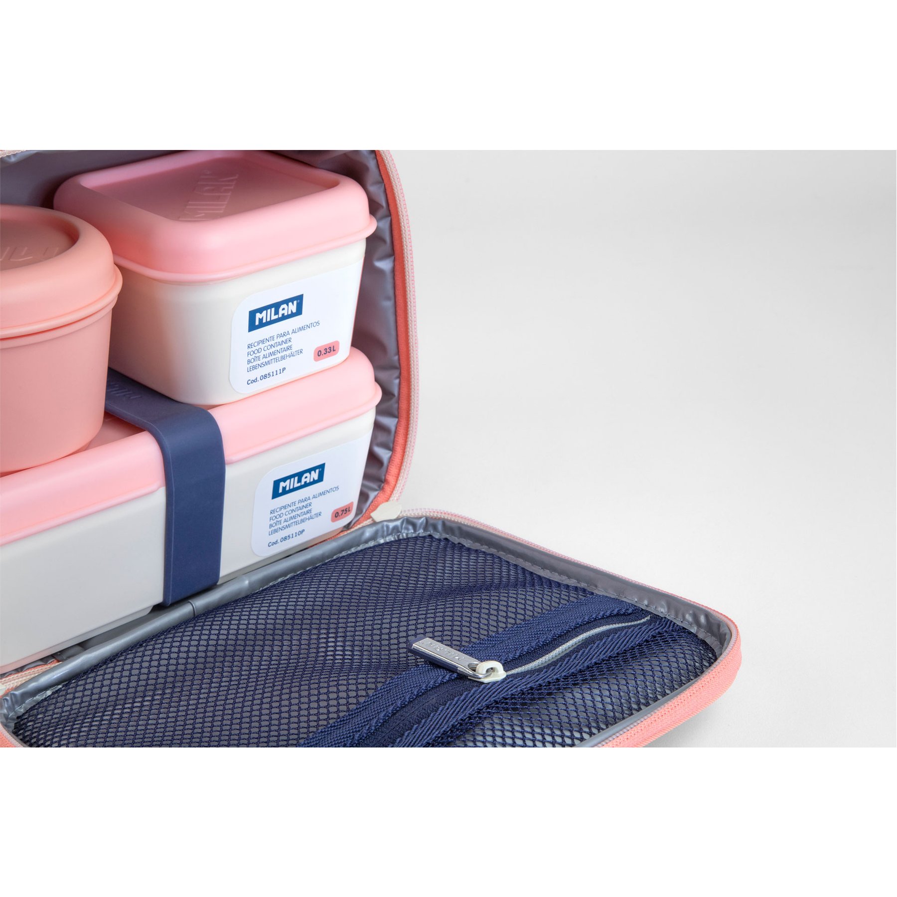 Milan Чанта за храна 1918, с 3 кутии, розова - Image 2