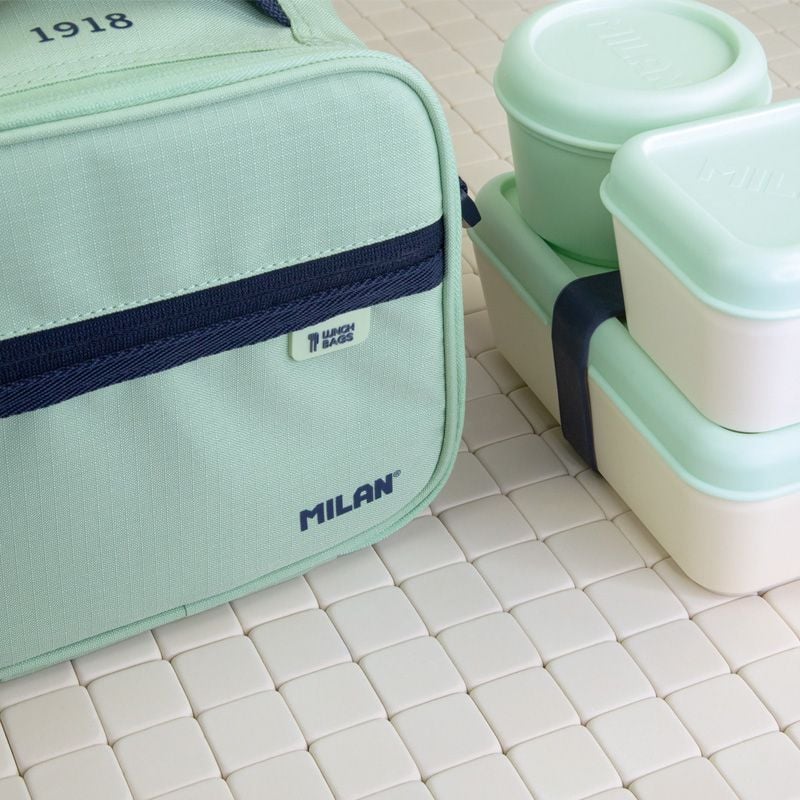 Milan Чанта за храна 1918, с 3 кутии, зелена - Image 4