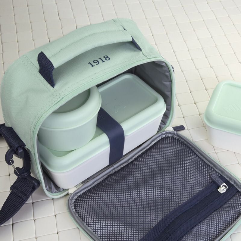 Milan Чанта за храна 1918, с 3 кутии, зелена - Image 5