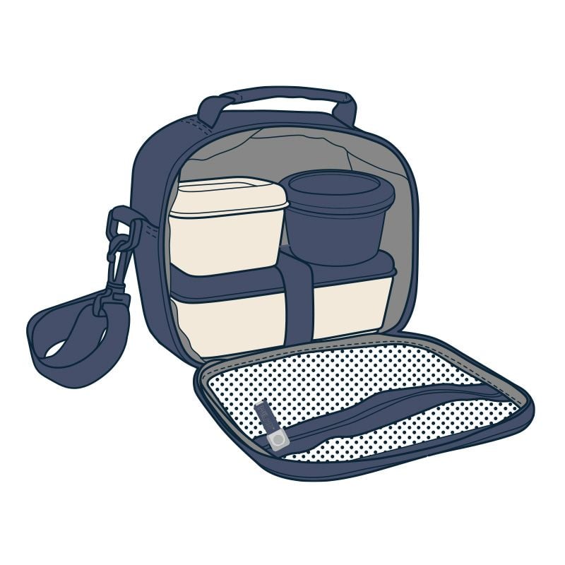 Milan Чанта за храна 1918, с 3 кутии, тъмносиня - Image 3