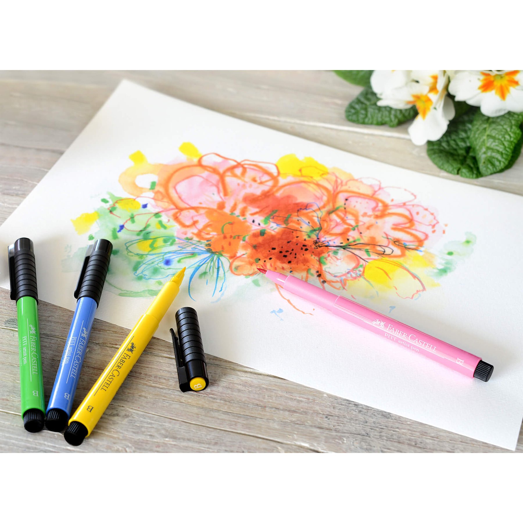 Faber-Castell Тънкописец Pitt Artist Pen, Bright, 12 цвята - Image 4