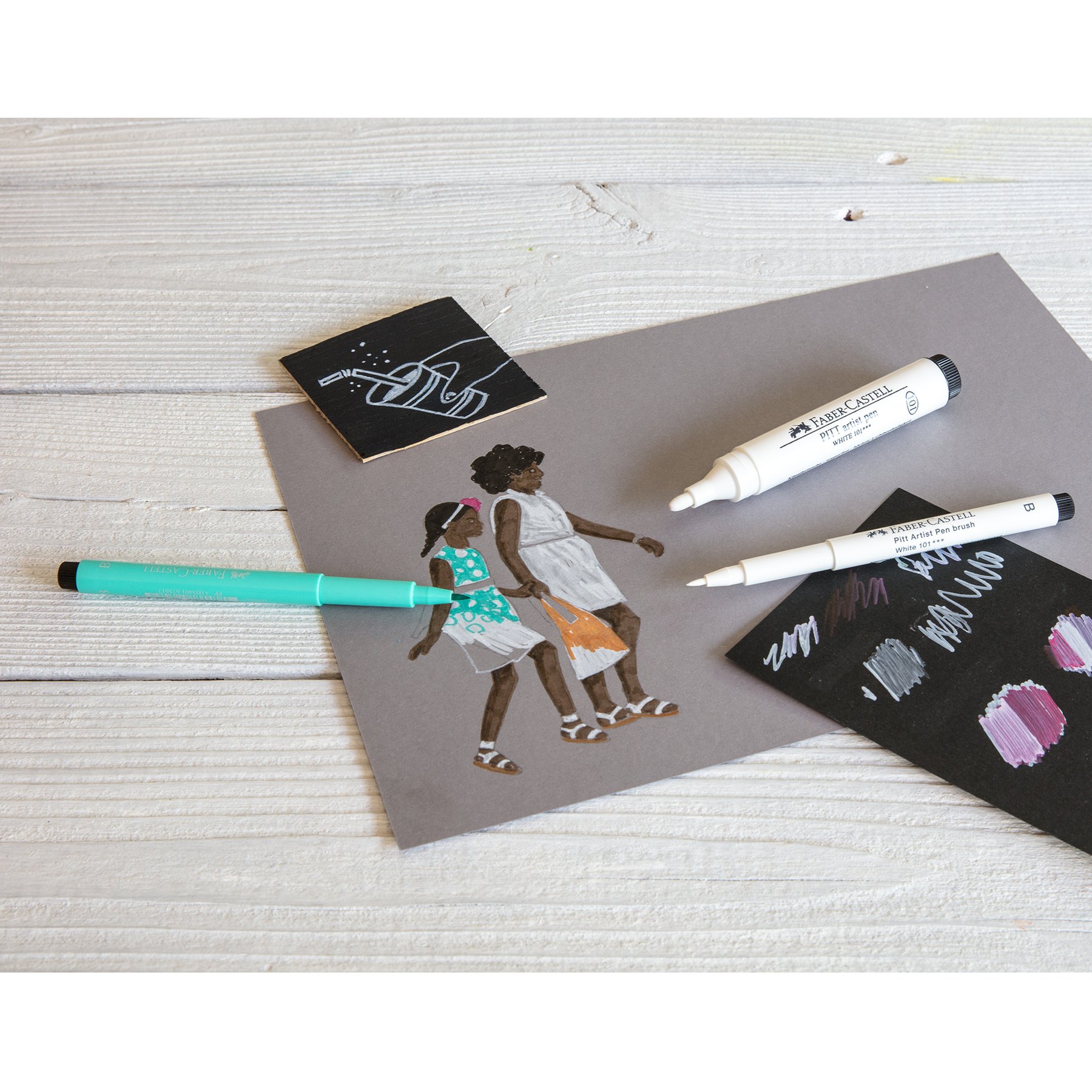 Faber-Castell Маркер Pitt Artist Pen, BB, № 101, бял - Image 4