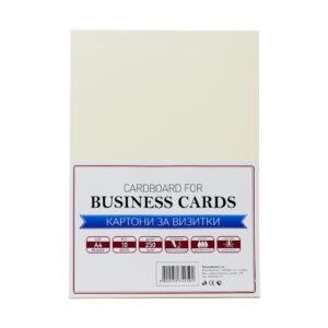 Office 1 Картон, визитен, А4, 250 g/m2, кремав, 10 листа