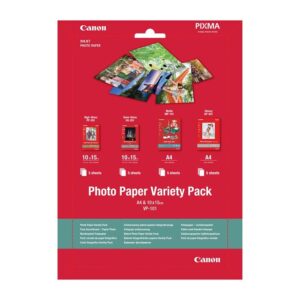 Canon Фото хартия VP-101, Variety Pack, A4 и 10 х 15 cm, 20 листа