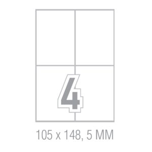 Office 1 Самозалепващи етикети, A4, 105 x 148.5 mm, прави ъгли, 100 листа