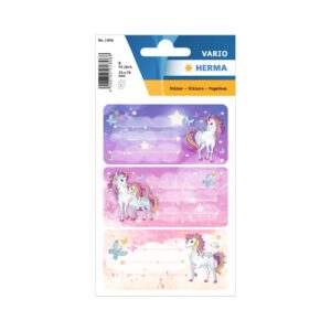 Herma Самозалепващи етикети Еднорог, ученически, 6 броя