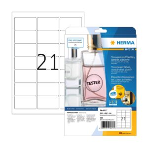 Herma Самозалепващи етикети, A4, полиестерни, 63.5 х 38.1 mm, 25 листа