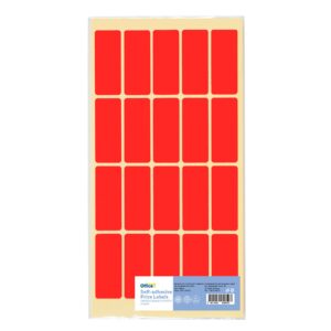 Office 1 Самозалепващи се етикети за цени, 21 x 51 mm, червени, 200 броя
