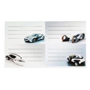 Top Office Самозалепващи се етикети, ученически, коли, 40 броя