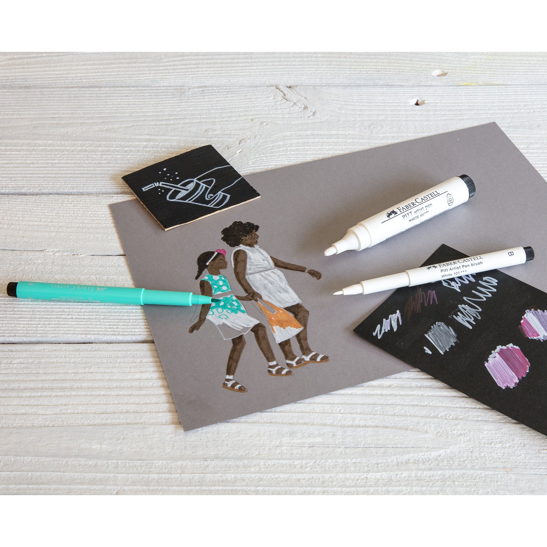 Faber-Castell Маркер Pitt Artist, 1.5 mm, бял - Image 5