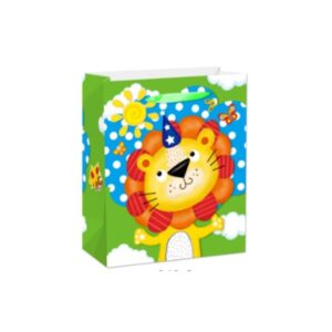 Подаръчна торбичка, лъв, детска, 31 х 40 х 12 cm, зелена
