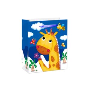 Подаръчна торбичка, жираф, детска, 31 х 40 х 12 cm, синя