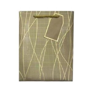 Подаръчна торбичка, вълни, 26 х 32 х 10 cm, златиста