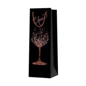 Торбичка за вино Cheers, чаша, 12 х 35 х 9 cm, черна