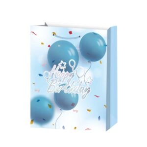 Подаръчна торбичка Happy Birthday, 26 х 32 х 10 cm, синя