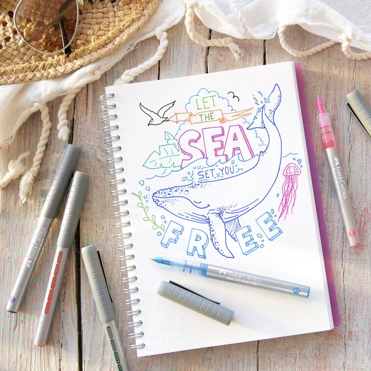 Faber-Castell Ролер Free Ink, 0.7 mm, зелен - Image 2