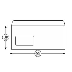Top Office Плик, DL, 110 x 220 mm, хартиен, с ляво прозорче, със самозалепваща лента, бял, 1000 броя