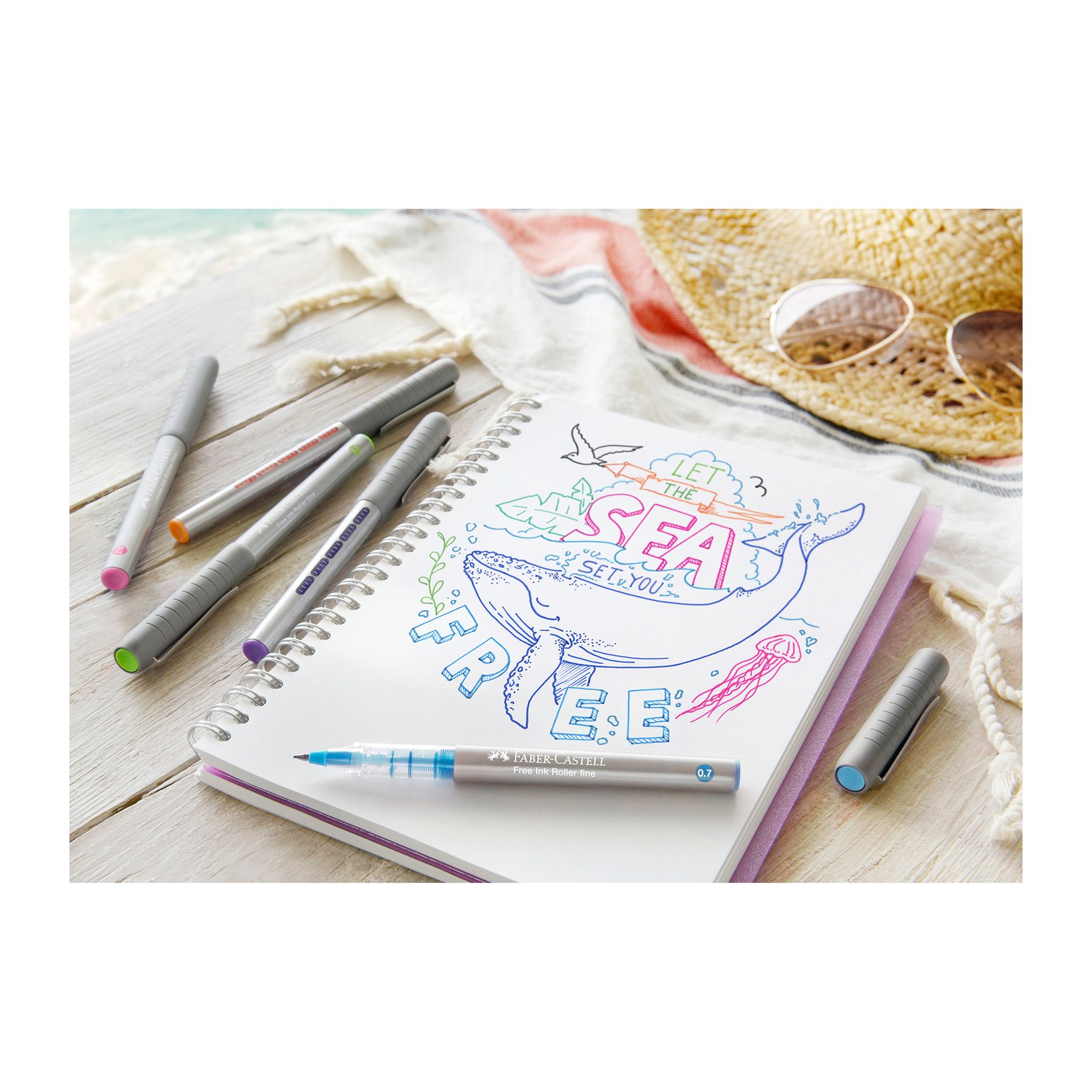 Faber-Castell Ролер Free Ink, 0.5 mm, син - Image 3