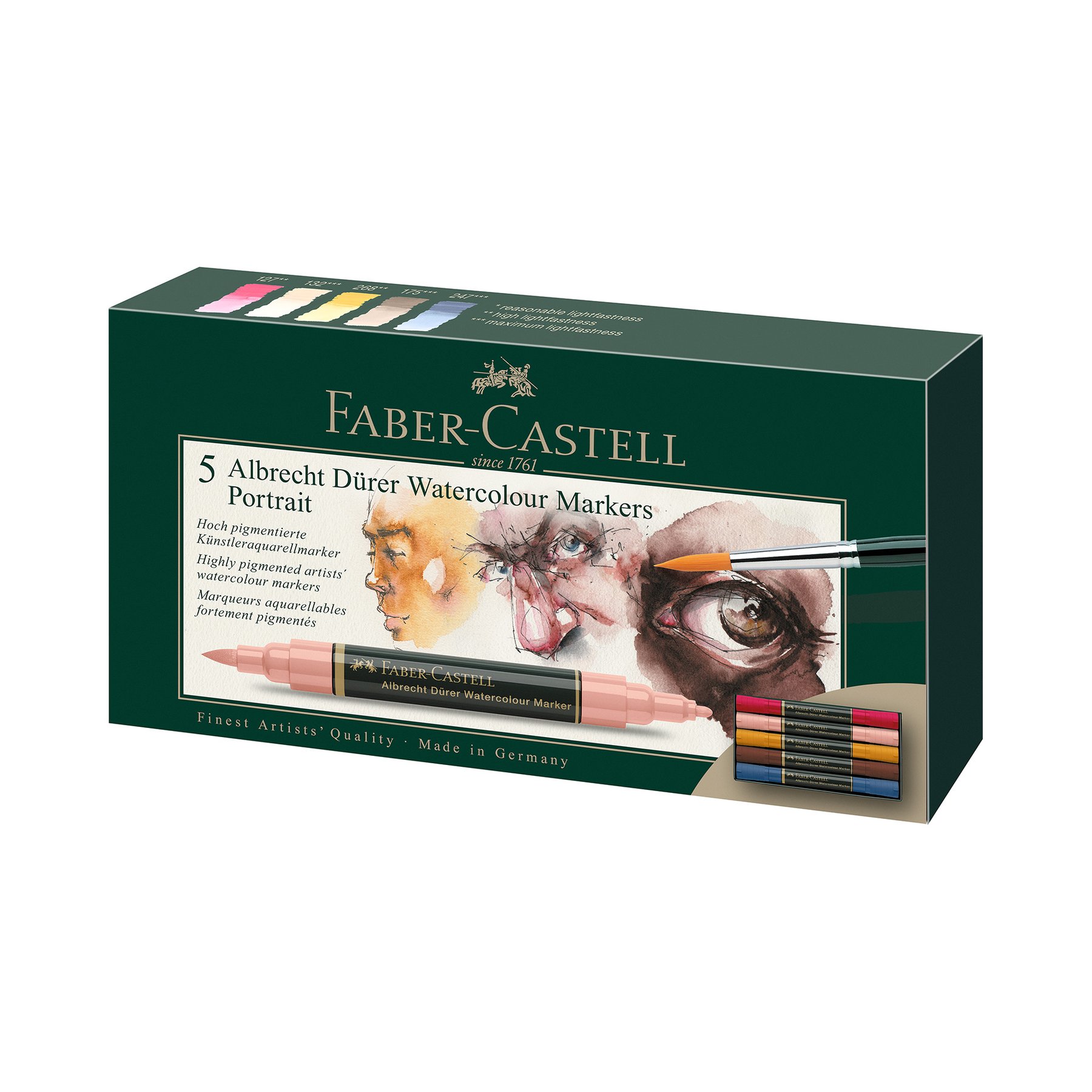 Faber-Castell Акварелен маркер Albrecht Dürer, portrait, 5 цвята - Image 2