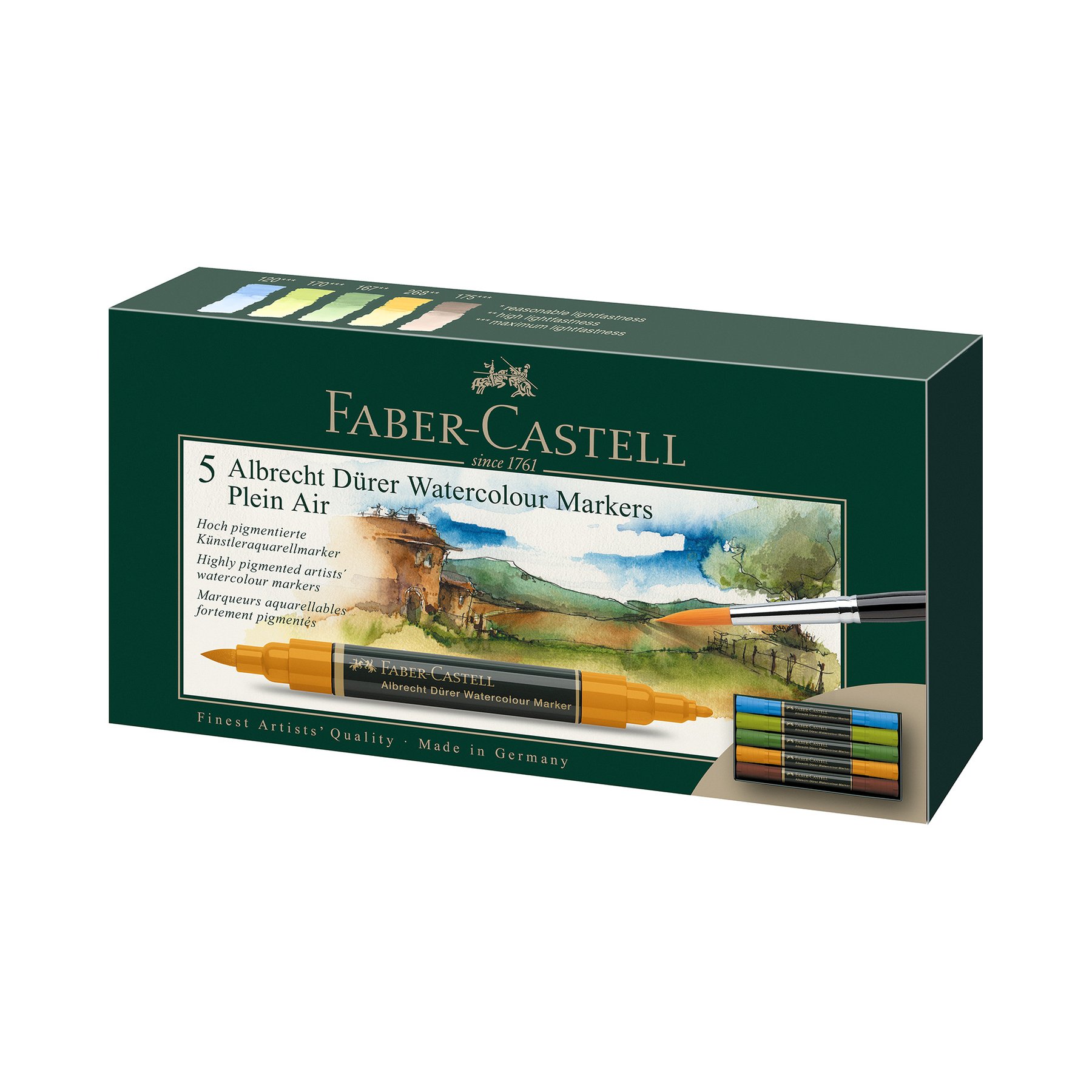 Faber-Castell Акварелен маркер Albrecht Dürer, plein air, 5 цвята - Image 2