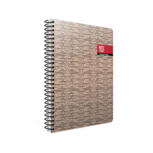 Gipta Тетрадка Notecraft, 17 х 24 cm, кремава хартия, широки редове, твърда корица, със спирала, 120 листа