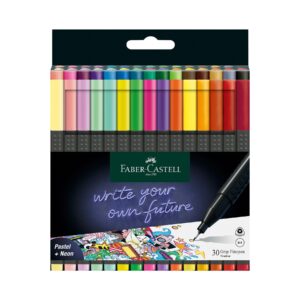 Faber-Castell Grip Тънкописец, 0.4 mm, пастелни и неонови, 30 цвята