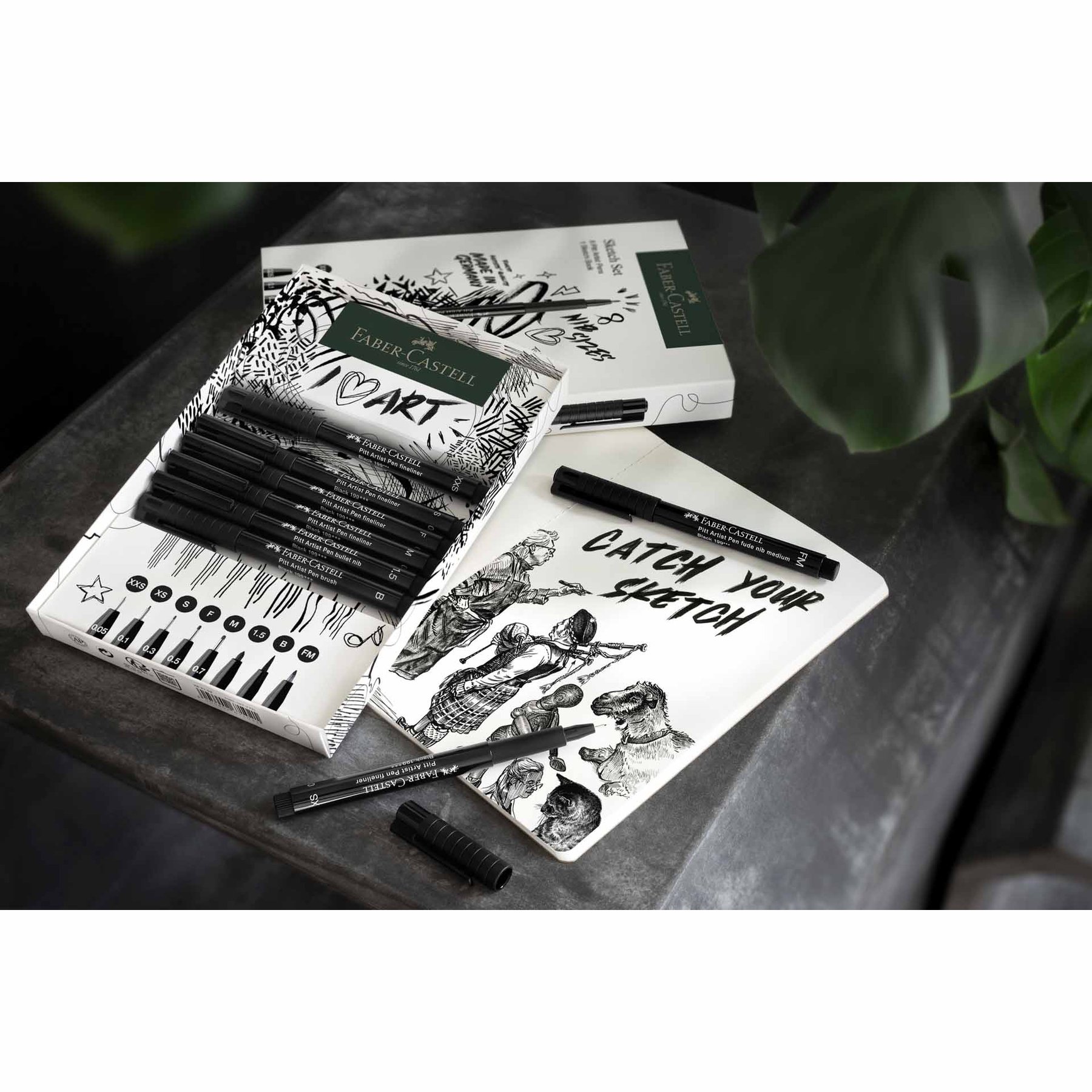 Faber-Castell Маркери Pitt Artist, 8 броя, с включен скицник - Image 5